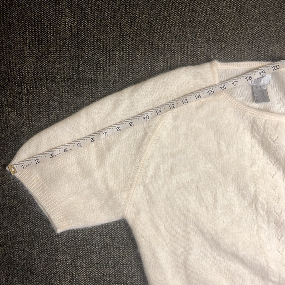 Jacqueline Ferrar Vintage Lambswool Rabbit Angora Shirt Sleeve Sweater EUC - Picture 7 of 11